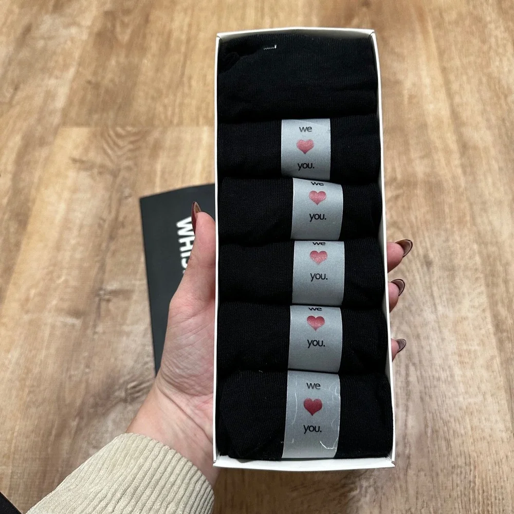 Whisper Deer | NEW 6 Pack Black Non-Slip Grip Combed No Show Socks, Size 36